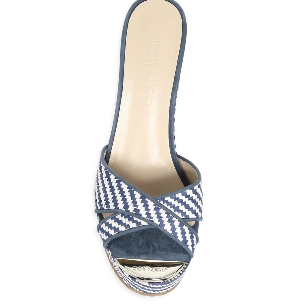 New Jimmy Choo Perfume Woven Wedge Sandals - Picture 2 of 8